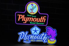 No Reserve: Two Illuminated Plymouth Signs