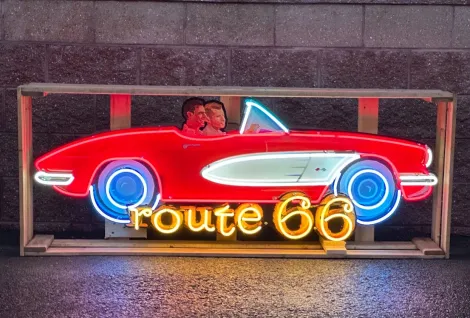 Route 66 Corvette Neon Sign from Big Boy Toys